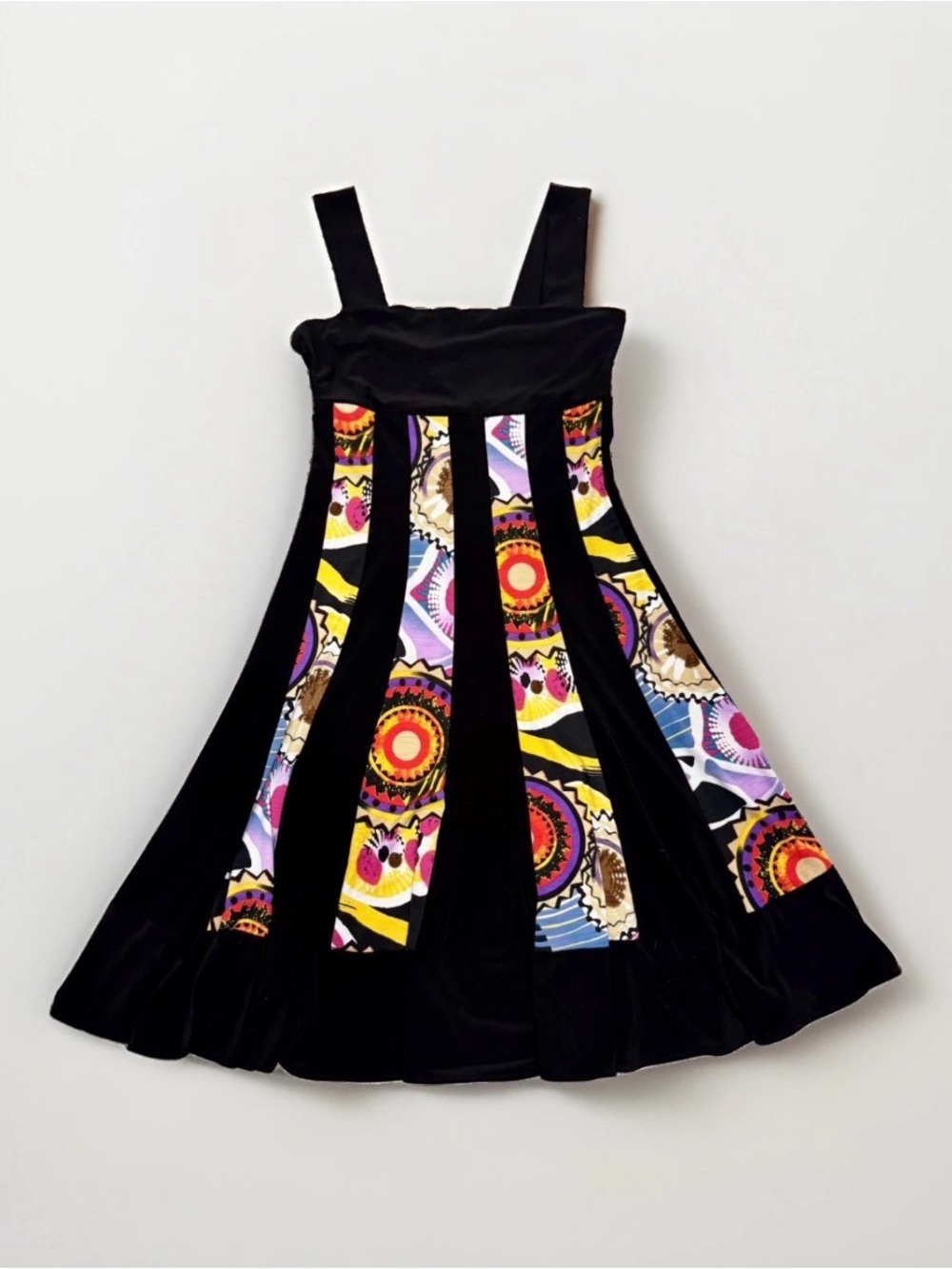 Frank Lyman Dress Women’s 4 Black Multicolor Geometric Panel Fit Flare Canada
